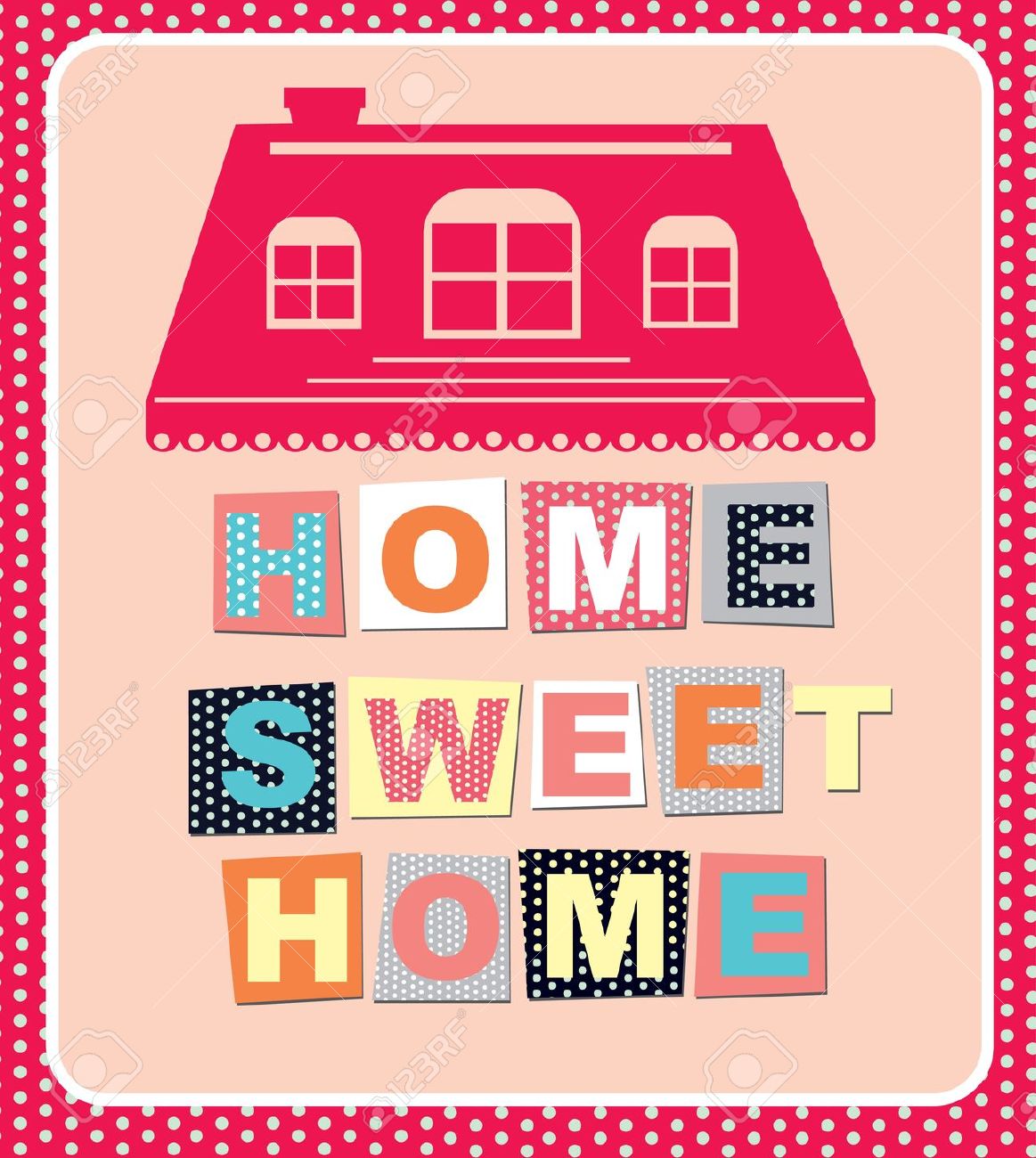 20196420-home-sweet-home-card-vector-illustration-stock-vector-cartoon –  Padgetts